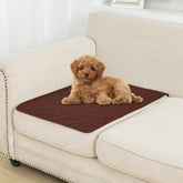 BOCTOPUG dog bed cover in brown and beige protects furniture from fur.