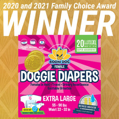 Bodhi Dog diapers XL, wetness indicator strip visible for easy changes and hygiene.