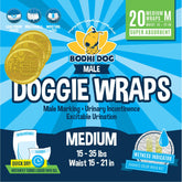 Bodhi Dog disposable male diapers medium packaging shows protective, mess-free home care.