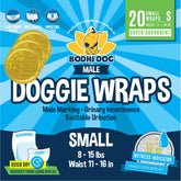 Bodhi Dog disposable male diapers small front view shows compact, secure protection for small breeds during training
