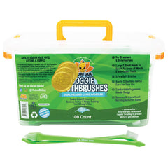 Bodhi Dog dual-headed toothbrush soft-bristles closeup for gentle pet dental care and fresh breath.