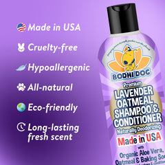 Bodhi Dog Lavender Oatmeal Shampoo lather shows soothing, moisturizing action on fur