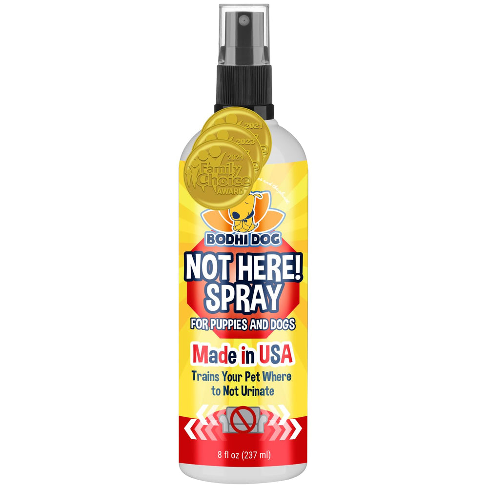 Bodhi Dog Not Here Spray bottle front view aids training and deterrence