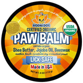 Bodhi Dog Paw Balm tube closeup ready to treat dry paws.