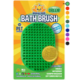 Bodhi Dog Shampoo Brush in hand-held view showing gentle grooming action for sensitive skin.