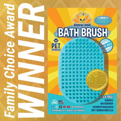 Bodhi Dog Shampoo Brush massaging action demonstrates relaxing bath time for pets