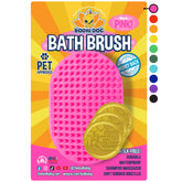 Bodhi Dog Shampoo Brush pink handle closeup for gentle grooming and soothing bath time