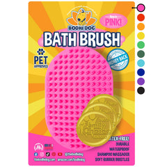 Bodhi Dog Shampoo Brush pink handle closeup for gentle grooming and soothing bath time