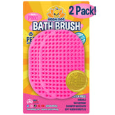 Bodhi Dog pink two-pack shampoo brush offering gentle massaging action during bath time.