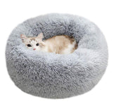 BODISEINT modern soft plush round pet bed top-view shows cozy warmth for small pets