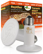 BOEESPAT pack de 2 emisores cerámicos 100W, calor estable para reptiles.