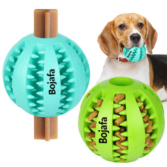 Bojafa puzzle ball engages dog with snack insertion for brain games