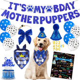 Bolake blue buffalo plaid bandana for festive dog birthday photos