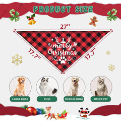 Bolake Christmas dog bandana pattern close-up for holiday outfits and photos.