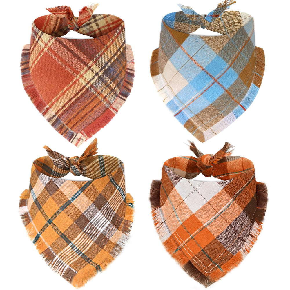 Bolake fall dog bandanas plaid pack for seasonal style and photos