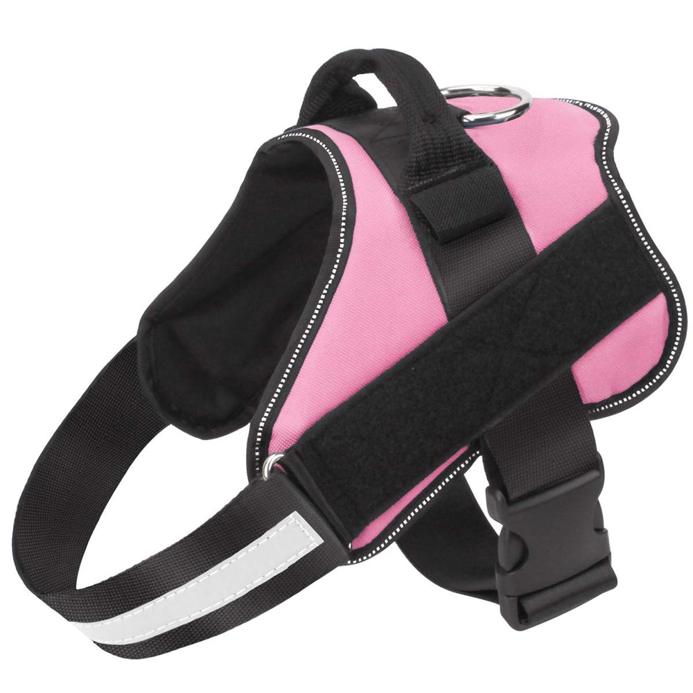 Bolux dog harness no-pull pink close-up highlighting comfortable, small-dog fit for safer daily walks.