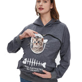 Bombaxceiba Pet Pouch Hoodie front view shows snug carry with breathable eye window.