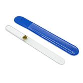 Bona Fide Beauty Czech glass pet nail file close-up shows precise, gentle filing for small pets.