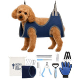 Bones and More Grooming Hammock Kit hammock setup enables safe at-home grooming sessions.