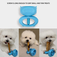 BoniVet chew holder stabilizes small-dog chews for easier handling.