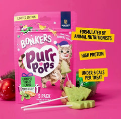 Bonkers Purrpops textura liofilizada que conserva sabor y nutrientes.