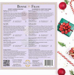 Bonne et Filou 2025 Advent Calendar macarons closeup, gourmet flavors for special canine moments.