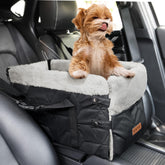 BONTHEE center-console dog car seat securely mounts in the car console for stable, comfortable travel.