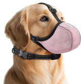 BONTHEE dog muzzle front view highlights soft breathable mesh for comfortable airflow