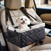BONTHEE Upgrade Dog Booster Seat front view shows window-view comfort for small dogs