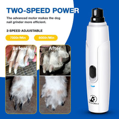Bonve Pet Nail Grinder 2-speed control for pet-sized nails.
