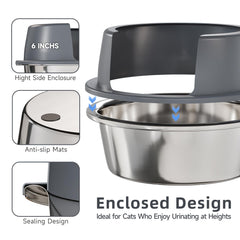 Booche stainless steel litter box with lid closed for hygienic containment.