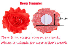 BoomBone flower charms rose four-colors highlight elastic-back design for quick collar decoration.