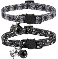BoomBone Halloween cat collar 2-pack pattern closeup for festive style
