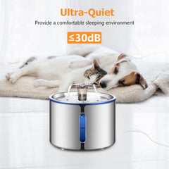 BOORCA cat fountain multi-filter system image emphasizes clean, odor-free water for pets