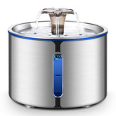 BOORCA Cat Water Fountain top view highlights easy-clean stainless steel.