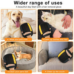Boqibyon 2Pack glove close-up shows soft, washable fabric for repeated grooming.