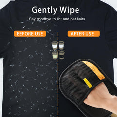Boqibyon soft-touch electrostatic glove in use for pet grooming