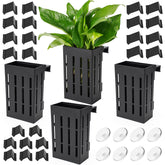 Borlech upgraded aquarium plant holder front view shows hooks and suction for stable mounting.