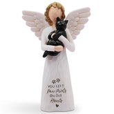 BORLESTA cat memorial angel figurine in black, ideal keepsake for remembrance and comfort.