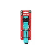 Boss Dog Tactical Collar Teal Small closeup highlighting rugged nylon and rust-resistant hardware.