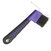 BOTH WINNERS hoof pick brush with purple handle for easy hoof cleaning.