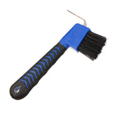 BOTH WINNERS hoof pick brush with royal blue handle aids fast mud removal.