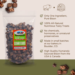 Boulder Dog Food Company Bison Cubes grain-free label boosts suitability for dogs with allergies.