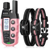 Bousnic dog shock collar remote with dual-channel control for training two dogs.