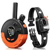 BOUSNIC shock collar remote demonstrates 4-5 mile range for outdoor recall training.
