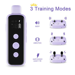 BOUSNIC shock collar remote demonstrates long-range control for outdoor training sessions.