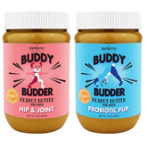 Bow-Wow Blueberry bottle pour: probiotic-rich treat for gut-friendly daily enjoyment.