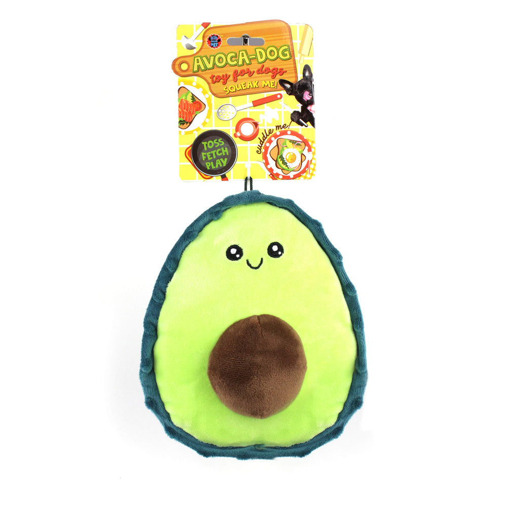 Bow Wow Pet avocado dog toy squeaky plush for puppies promotes interactive play and teething fun.