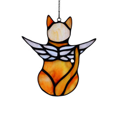 BOXCASA Angel Cat Memorial Ornament window hanging for remembrance