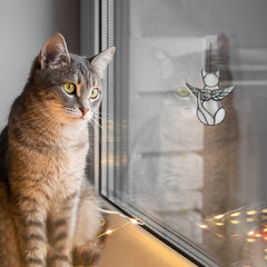 BOXCASA iridescent glass memorial gift for cat lovers and sympathy